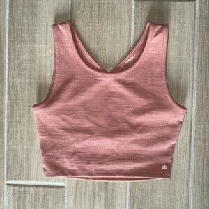 Roxy cross back cropped tank top. Size small. Color: salmon pink